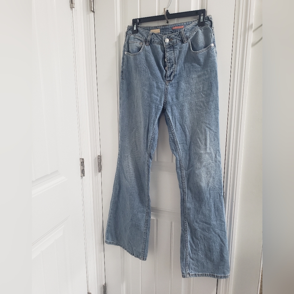 PILCRO high rise trouser Bootcut sz 29 light wash button fly